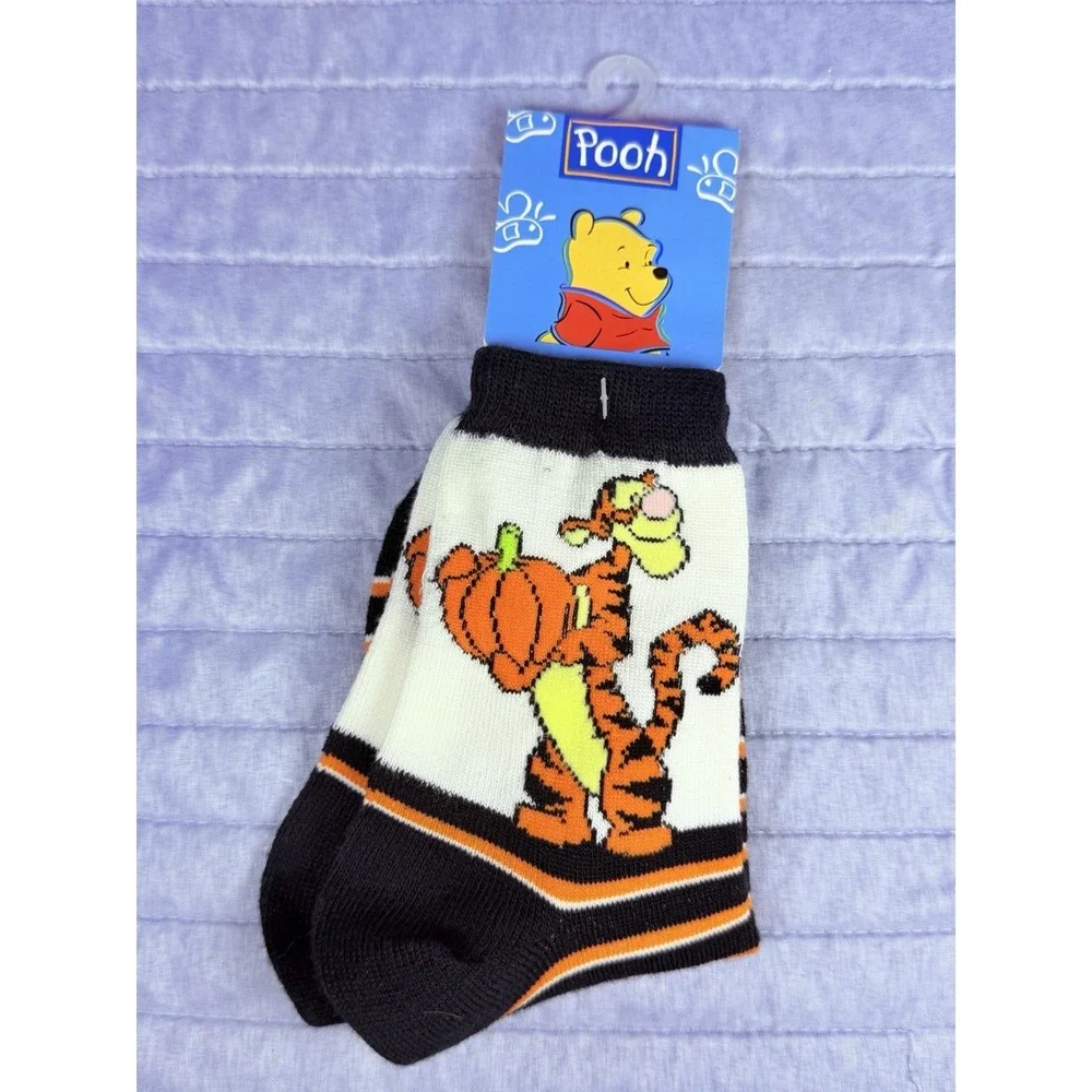 Disney Winnie The Pooh Tigger Socks Size 9-11 NWT Halloween Crew Socks
